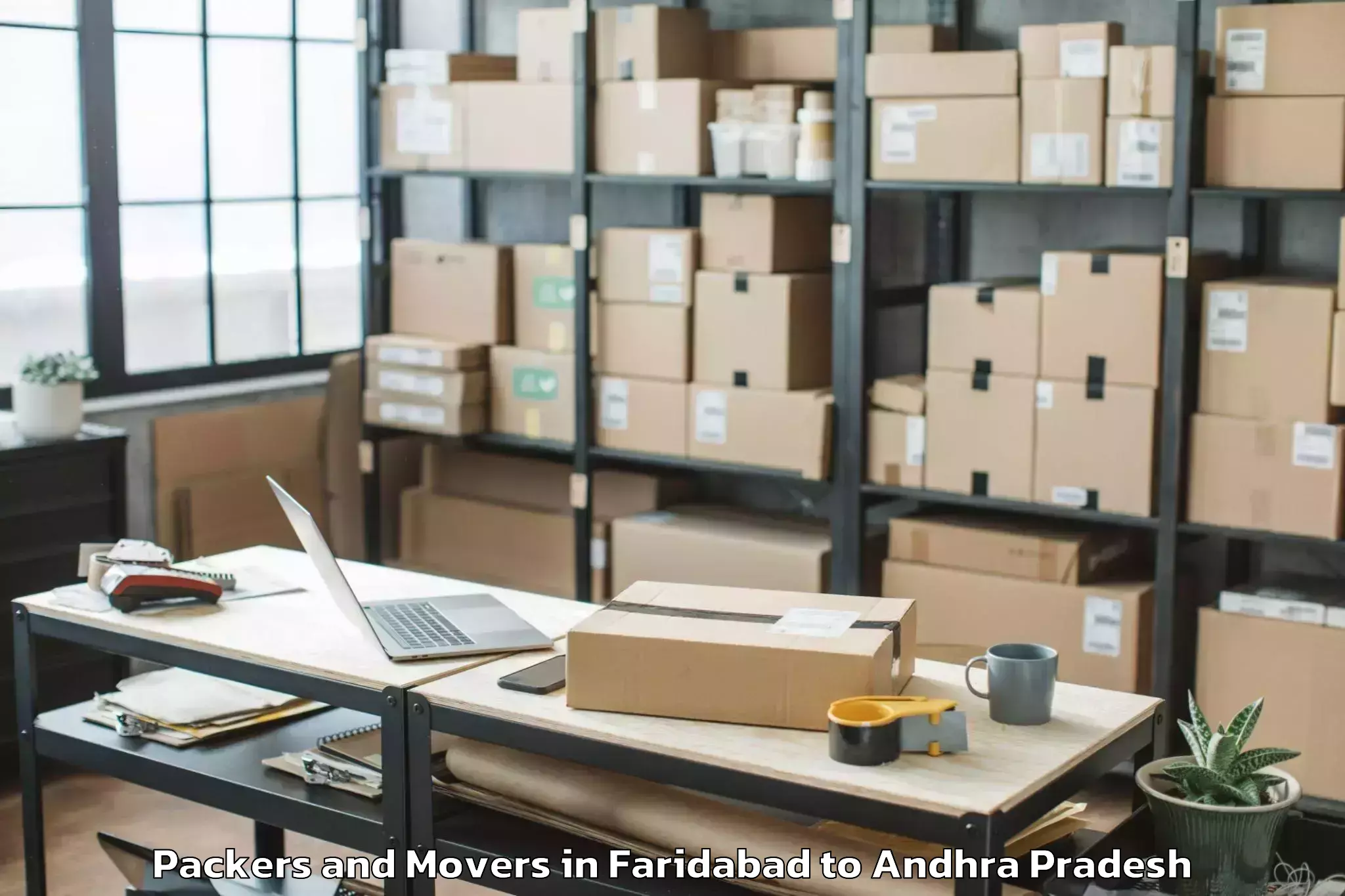 Faridabad to Nidamarru Packers And Movers